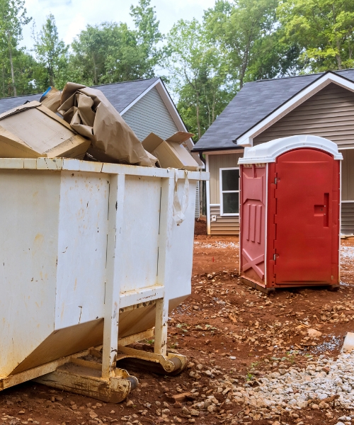 debris in a dumpster